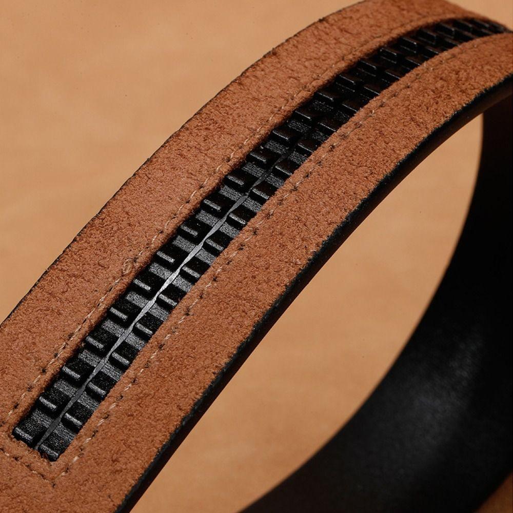 Without Buckle Craft DIY Genuine Leather Belt 3.5cm Waistband Non-porous Girdle Classic Waistband