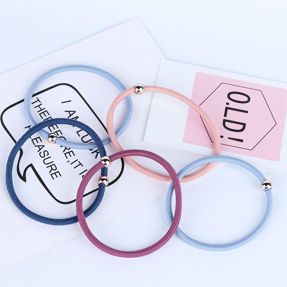 Basic  Lady Tie  Golden Ball    Hair Accessories Rubber Bands Ponytail Holder Elastic Hair Band