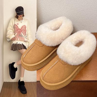 Модные зимние женские ботинки AJGS с толстой подошвой из овчины и шерсти, нескользящие зимние ботинки, модные женские мини-теплые утолщенные женские ботинки