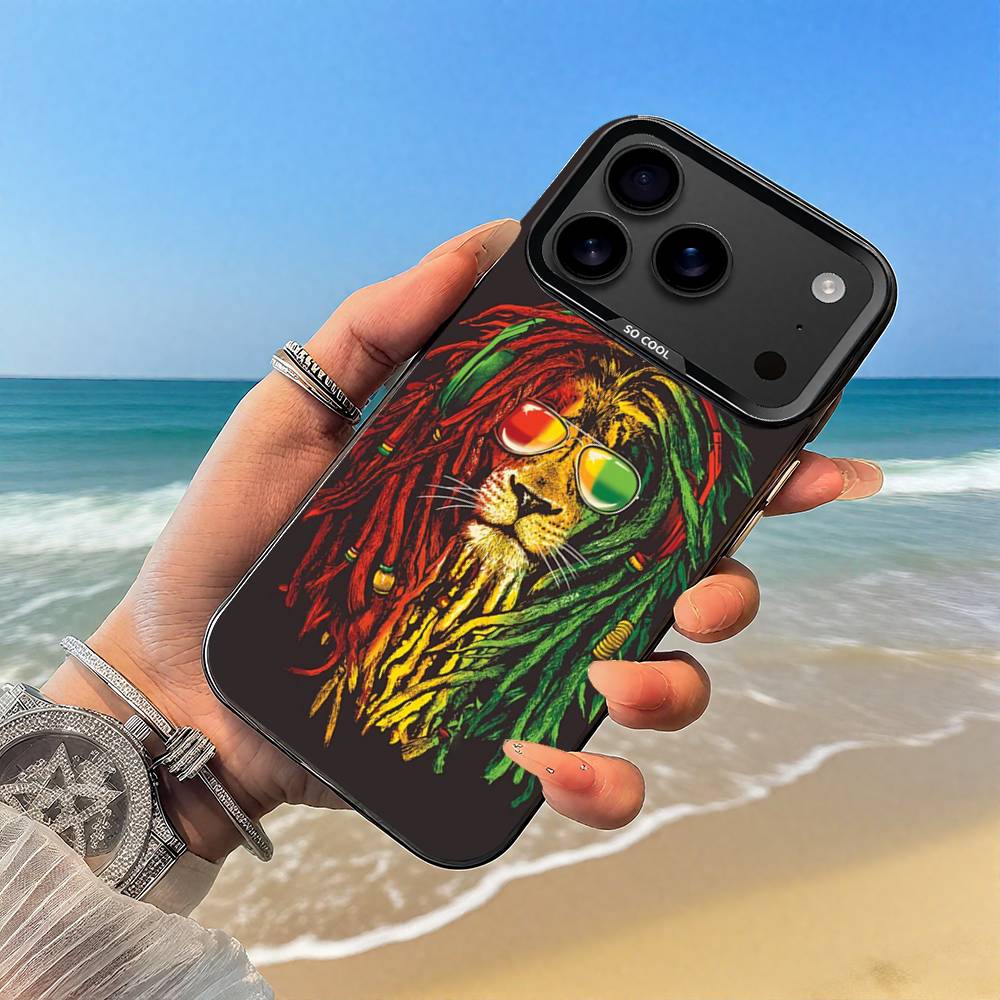 Rasta Lion Bob Marley Phone Case Black case for iPhone17,16,15,14,13,12,Pro,Max,Plus,E,SE4,Air,Mini