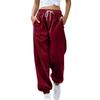 Women's Solid Color Casual Padded Warm Drawstring Loose Leisure Sweatpants Long Pants