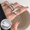 Korean S925 Silver-Plated Three-Layer Retro Hip-Hop Stacking Ring for Women