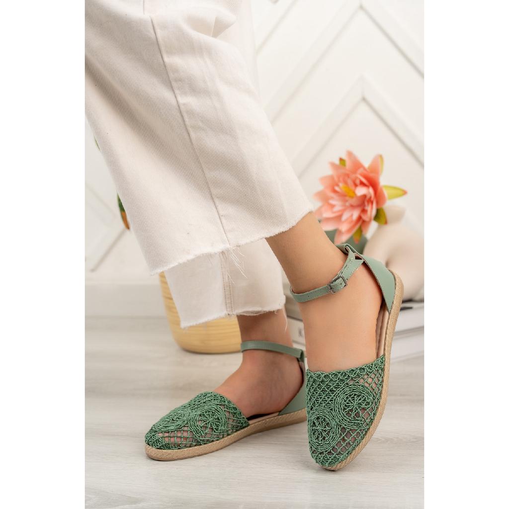 Бежевые женские кружевные сандалии Bg1058-123-0001