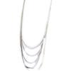 [L7968] - Silver 'Choreography' Designer Necklace (5 Rows)