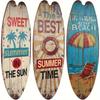 1 Set of 3 Beach-Themed Wooden Surfboard Wall Decor Set, 17.6"x6.2" - Perfect for Living Room, Bedroom, Bathroom & Door Club