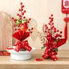 Best Wishes Spring Festival Pots Red Berry Branch Wedding Pots Chinese Tabletop Pots  Home Decor