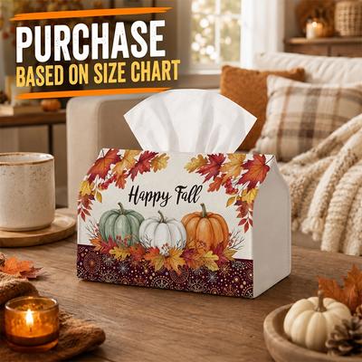 1pc Classic Harvest Flora Tissue Box | Multi-Functional Fall Napkin Dispenser, Two Sizes Available Suitable for Home, Thanksgiving Parties, Pumpkin Le