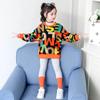 Girls Spring Comfortable Set Middle and Big Kids Long Sleeve Letter Pullover Sweatshirt + Pants Two Piece Set