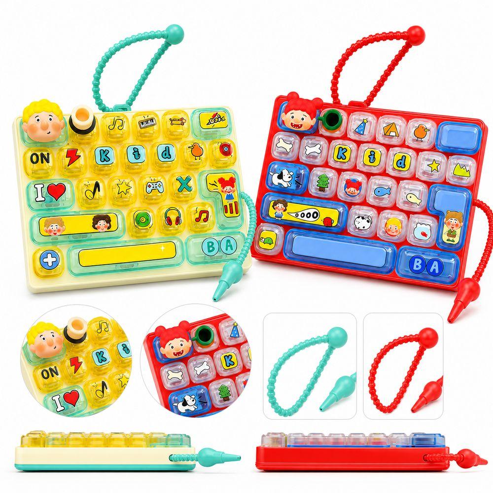 Pressable Keys Stress Relief Decompression Toy 26-key Keyboard Toy Keyboard Keychain Bag Ornament