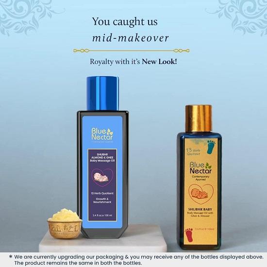 Аюрведическое детское массажное масло для тела Blue Nectar с гхи и миндалем 100 мл (Упаковка из 2 шт.)