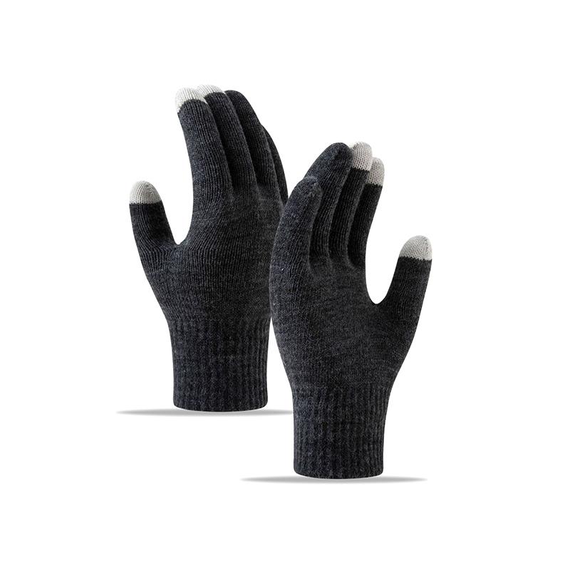 Winter Touch Screen Gloves Women Men Warm Stretch Knit Mittens Imitation Wool Full Finger Guantes Female Crochet Thicken