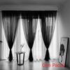 Роскошная однотонная полупрозрачная оконная занавеска с удобным дизайном кармана для штанги
