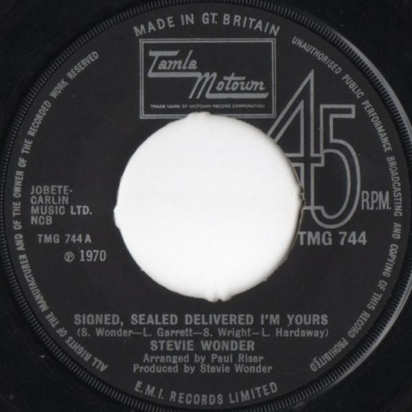 7-дюймовая пластинка STEVIE WONDER - Signed, Sealed Delivered I'm Yours TMG744 Tamla Motown 1970 UK Соул/Фанк Б/У