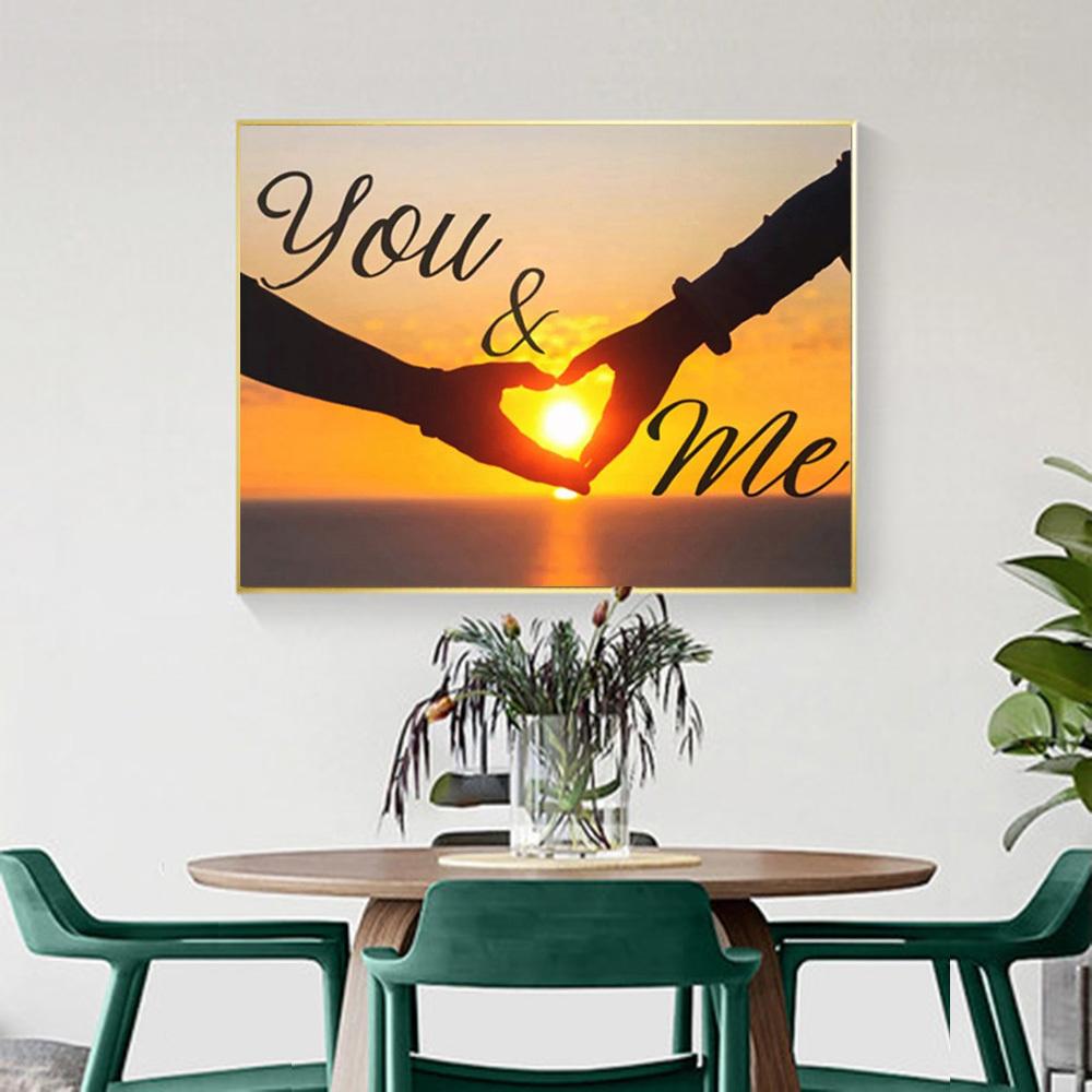Алмазная картина Новая коллекция Sunset Lover Home Decor Вышивка Мозаика Сердце Пейзаж Наклейка на стену