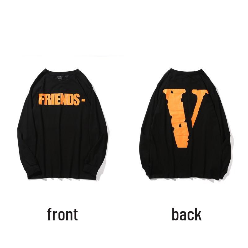 Унисекс худи VLONE с большим V и длинным рукавом - Модный стиль, вдохновленный Ван Ибо