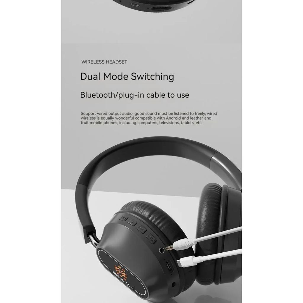 Цифровой дисплей Беспроводные Bluetooth-наушники Гарнитуры с шумоподавлением Hi-Fi Стереонаушники Спортивные геймерские наушники Поддержка TF/FM