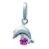 [F4965] - Silver Pendant 'Dauphin Tendresse' Silver Pink - 8x9 Mm