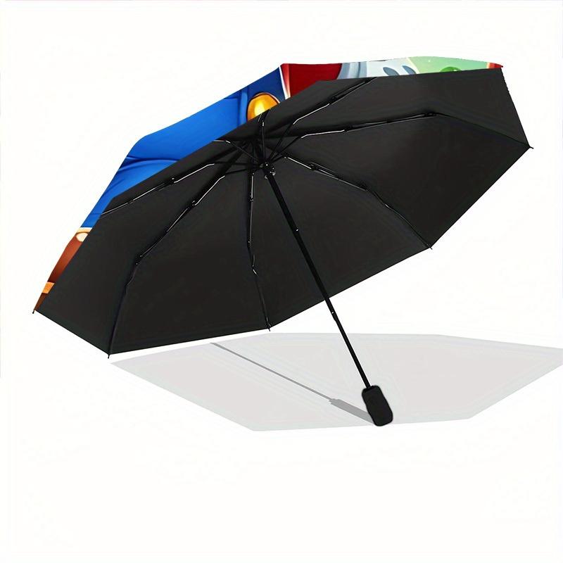 Mario Adventure Automatic Folding Umbrella - Lightweight, Retractable Design with 8-Rib Durability, Perfect for Outdoor Adventures, Fashiona