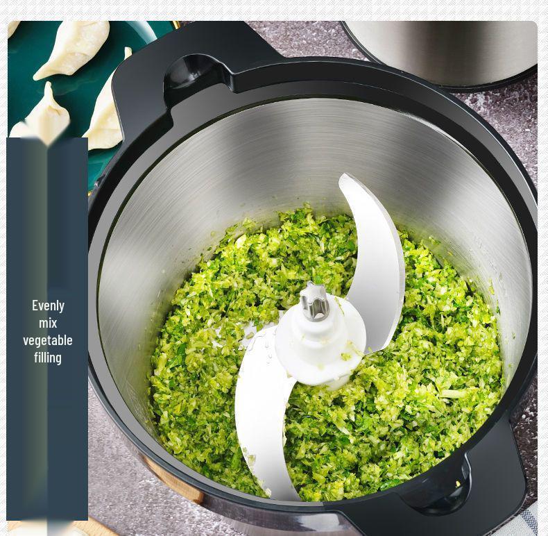 Электрическая мясорубка большой емкости 10 л/6 л и измельчитель овощей из нержавеющей стали для начинки пельменей, чили, чесночной пасты и функций пюрирования.