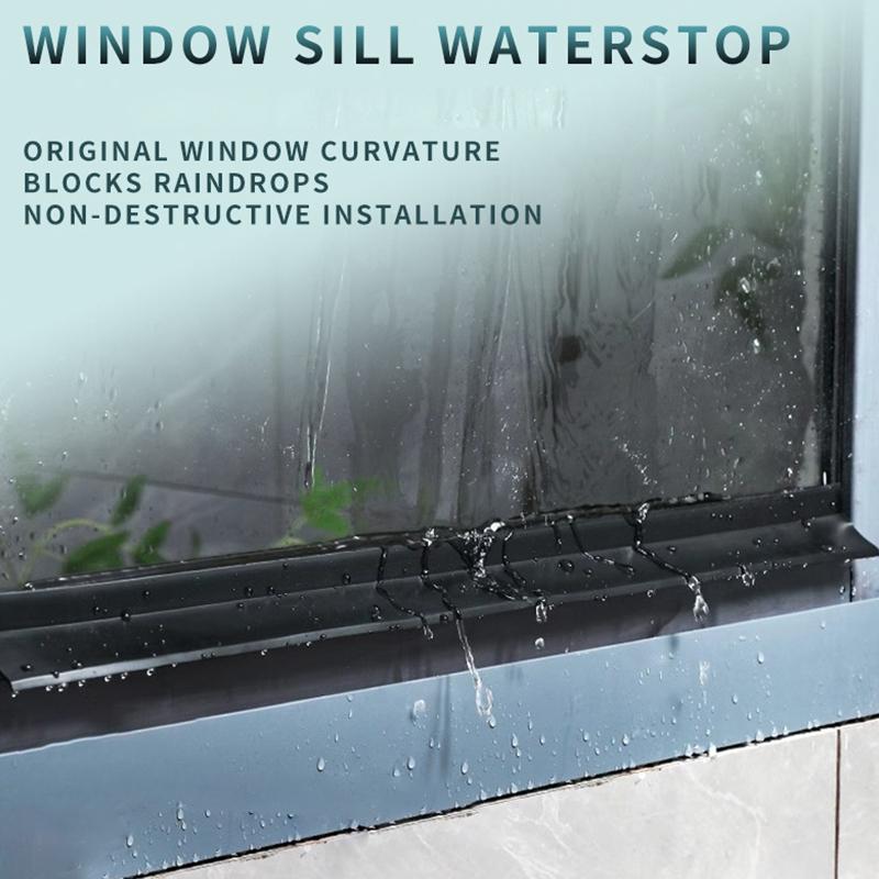 TPE Window Water Blocking Bar Balcony Self Adhesive Waterproof Sealing Strip Home Window Edge Water Deflector Flashing Board