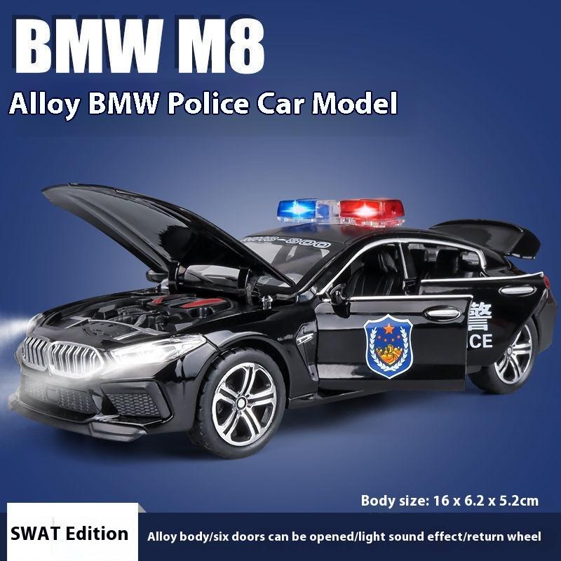 1:32 BMW M8 Литой Автомобиль Модель Машинки Звук Свет Игрушка Аксессуары для Украшения Офиса Детская Игрушка Подарок для Детей Подарок на День Рождения