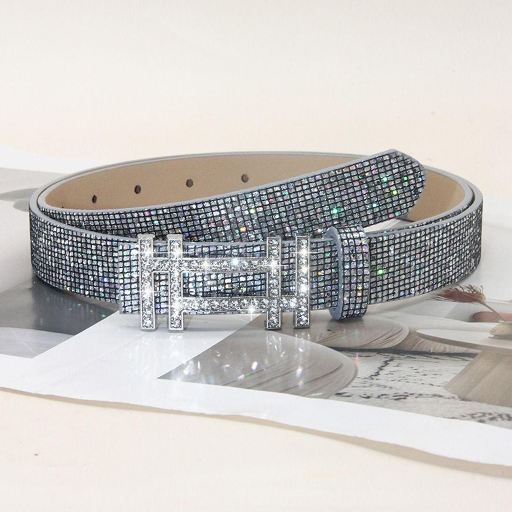 Блестящий пояс из ПУ кожи Блестящий Трендовый пояс Винтажный ремень на талию Женский