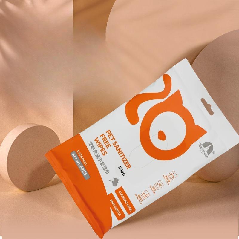 Влажные салфетки для питомцев для очистки без воды - Сухой уход за кошками - Влажные салфетки из нетканого материала - Подходят для кошек и собак - Одноразовые перчатки-мочалки