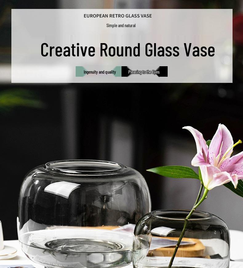 Elegant Large Glass Vase - Luxury Home Decor for Living Room Desktop