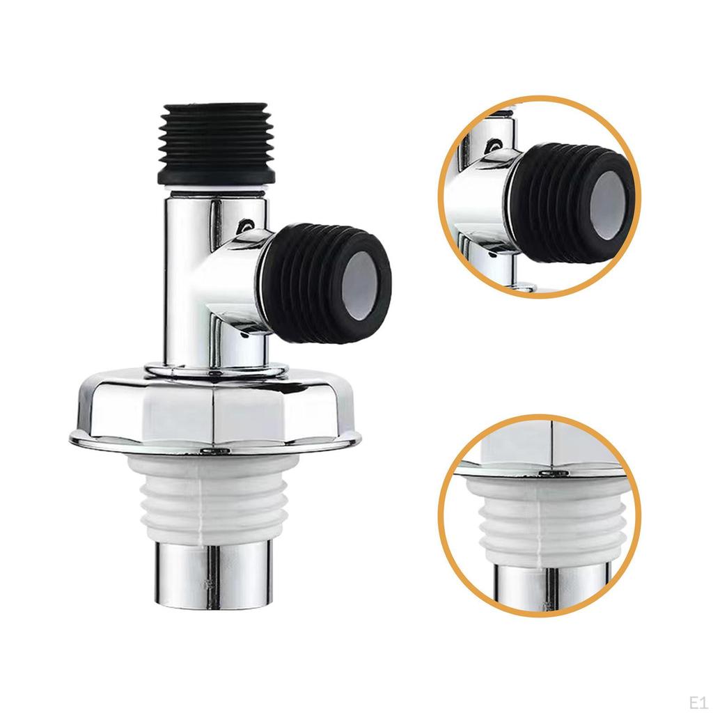 Floor Drain Adapter Tube Connector Electroplating Tee Joint Double Purpose for Restroom