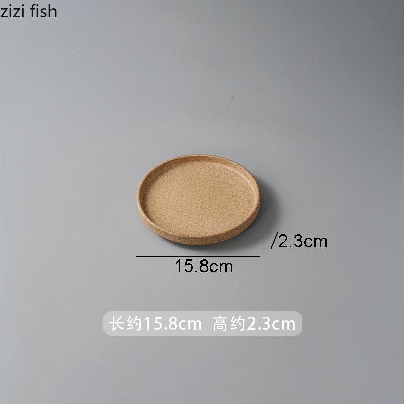 Vintage Kiln Changes Ceramic Straight Edge Plate Restaurant Steak Plate Dessert Sushi Plate Molecular Food Creative Tableware