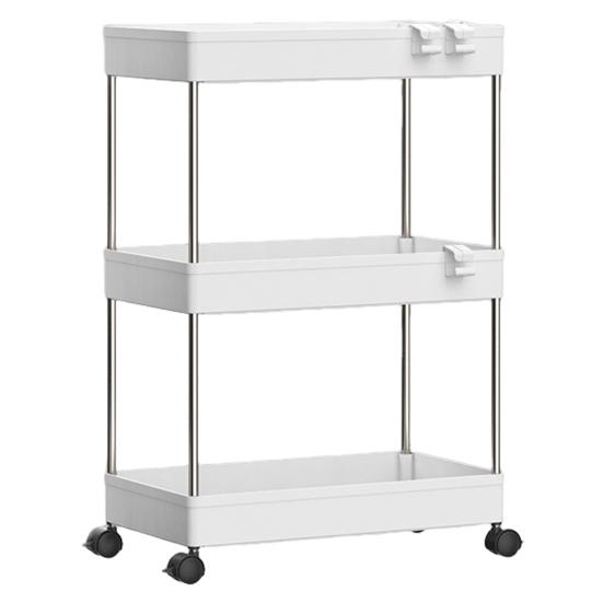 Тележка для хранения, 3-х уровневая мобильная полка-органайзер, большая вместимость, простая установка, регулируемый дизайн, тележка для хранения на колесиках
