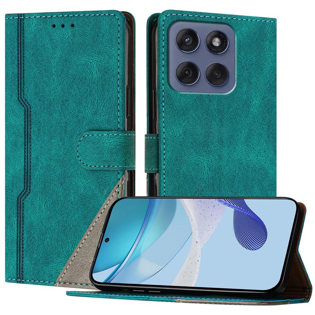 For Motorola Edge 60S Pro/Motorola Edge 60 Pro 5G Leather Case Triangle Patchwork Wallet Stand Shockproof Phone Cover