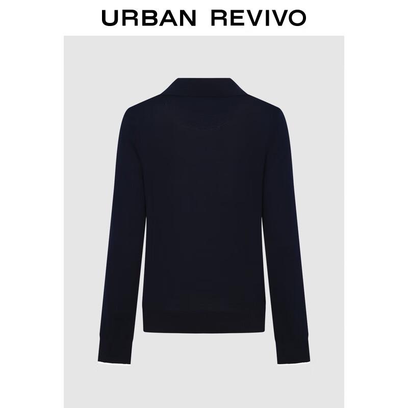 UR2025 Women's Colorblock Faux Two-Piece Lapel Knit Sweater