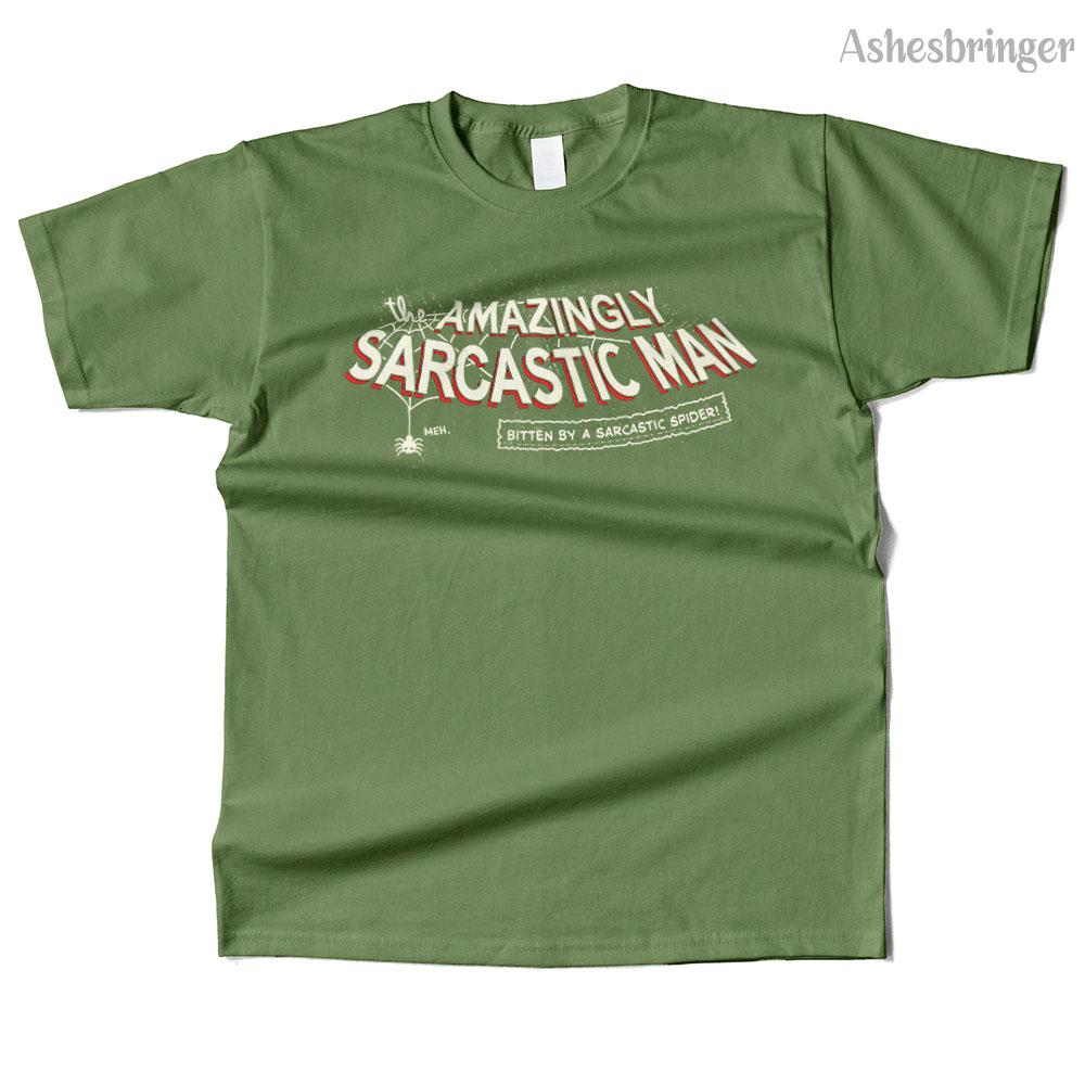 Mens Cotton The Amazingly Sarcastic Man Graphic High Quality T Shirt Street Casual Style Tee for Men and Women