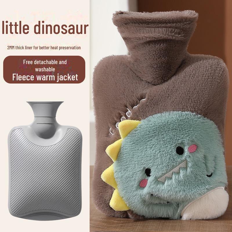 Мешок для согрева рук с плюшевым мехом кролика, наполненный водой - утолщенный ПВХ с рисунком из мультфильмов