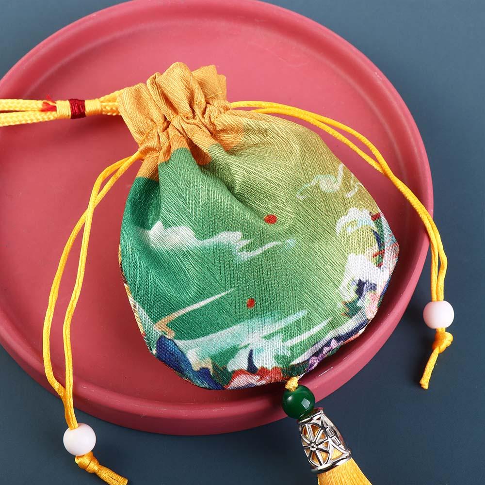 Flower Cloth Necklaces Case Chinese Style Storage Bag Women Jewelry Bag Empty Sachet Purse Pouch