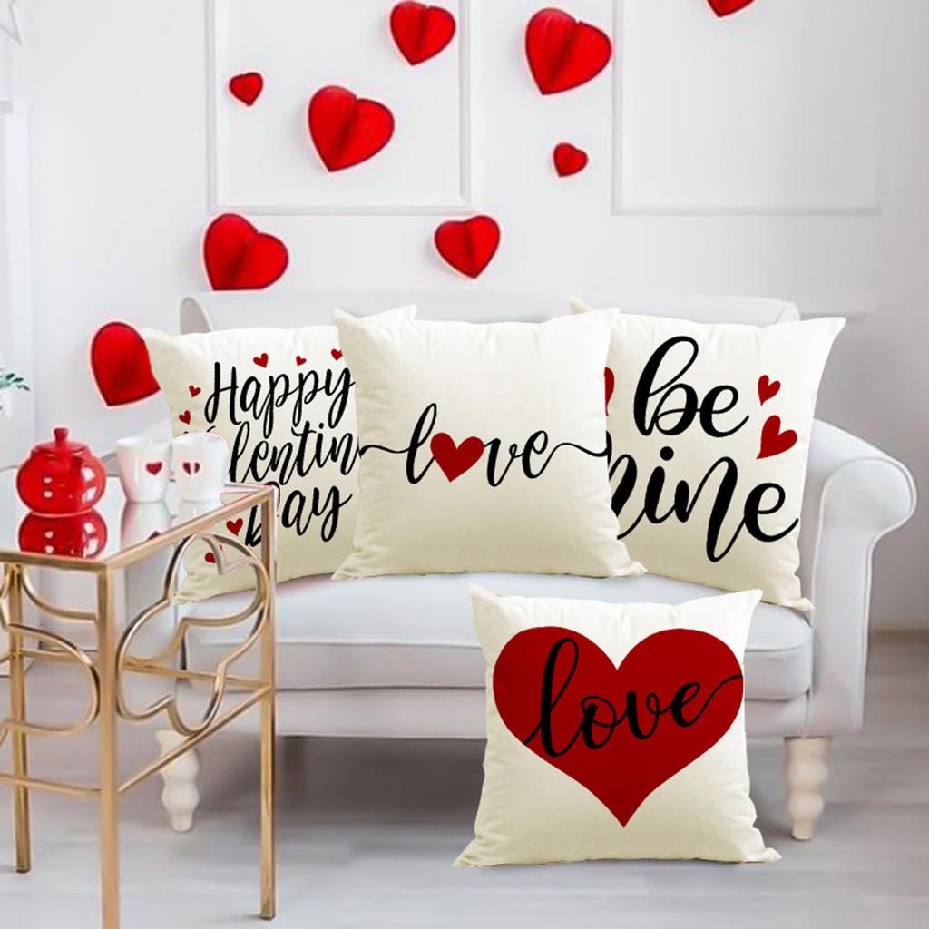 Наволочка ко Дню святого Валентина, льняная наволочка с надписью LOVE, декоративная наволочка для подушки для дома и спальни
