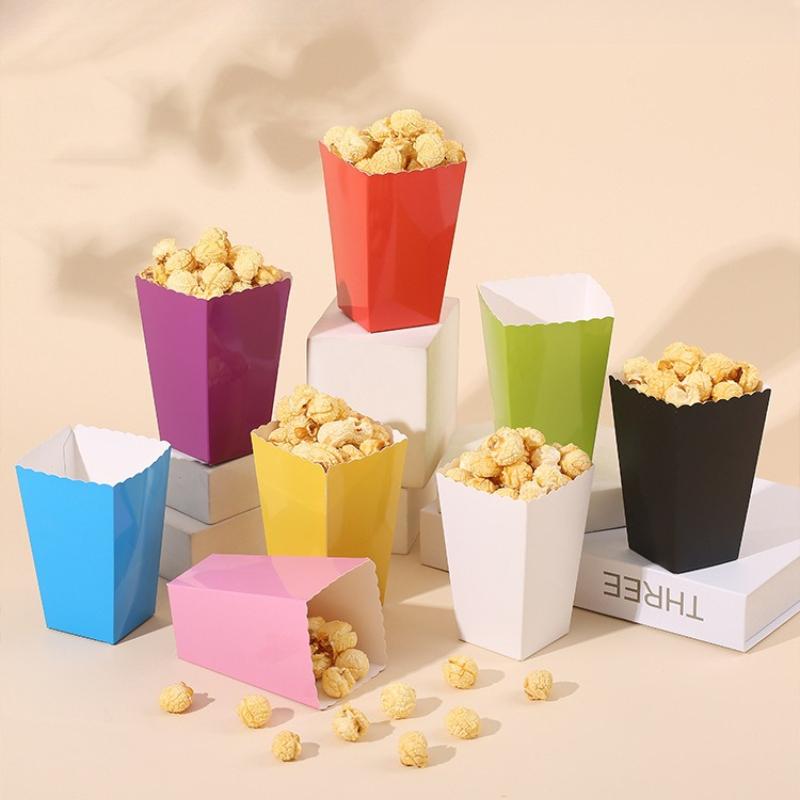 5x7x11.5cm Paper Candy Cartons Popcorn Box Party Supplies Pure Popcorn Boxes Snacks Food Tub Wedding Kids Birthday Supplies Disposable Dinnerware