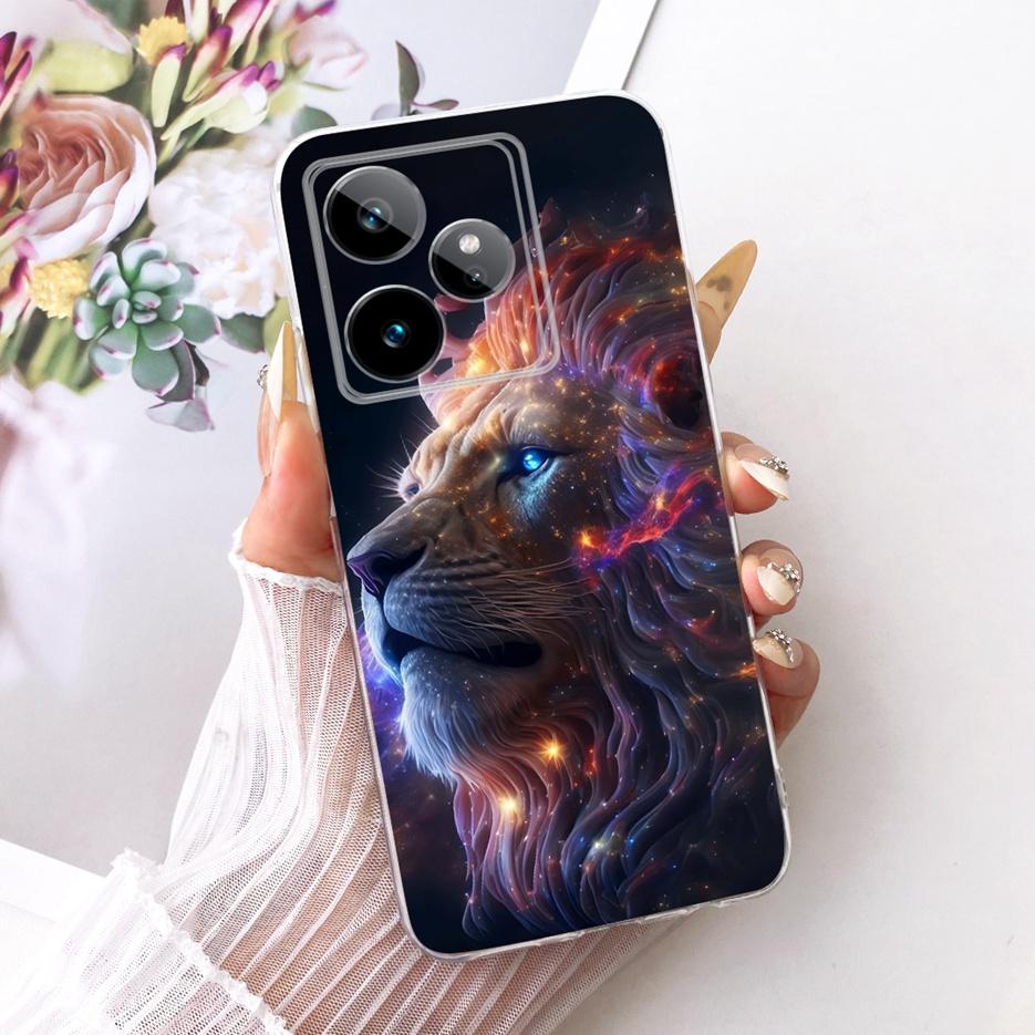 Чехол для Realme GT 7 GT7 T 5G RMX5061 Милый Лев Модный Расписной Чехол Мягкий Силиконовый Чехол для Телефона для Realme GT 7 Pro GT7T 5G