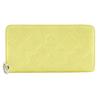Zippy Wallet Purse M83104 Kussan Smiley Yellow Yellow Lambskin Women Used