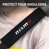 2pcs Car Shoulder Strap Covers Shoulder Protector Pad For Nissan Nismo Logo Tiida Teana Qashqai Juke X trail Note Almera Skyline