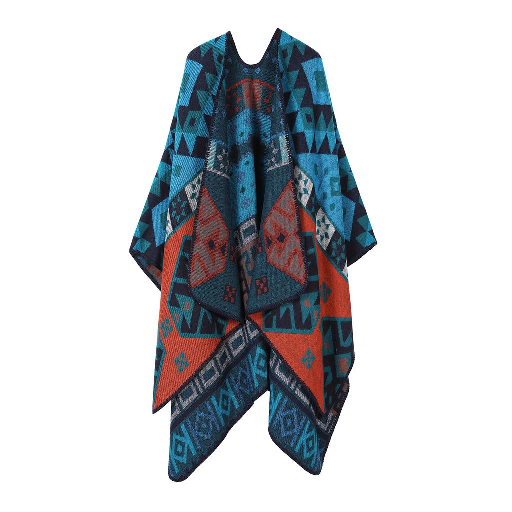 Trendy Retro Shawl Western Sichuan Travel Wear A Big Cape Summer Ethnic Style Knitted Shawl Cape