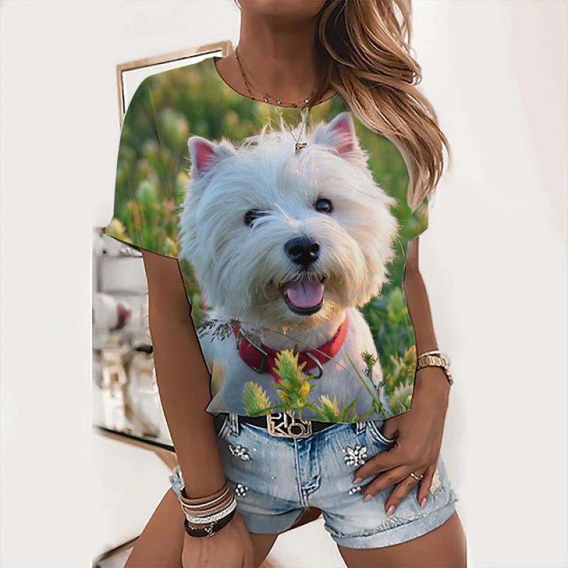 Милые топы с собаками, женская праздничная футболка с надписью «Love Dog Day», модная футболка с животным принтом, женская футболка Kawaii, летняя повседневная одежда с круглым вырезом