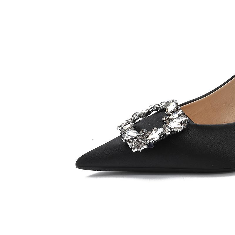 Черные женские туфли на высоком каблуке, профессиональные шпильки, новинка осени и зимы 2025 года, темпераментные замшевые туфли-лодочки с острым носком и каблуком-рюмочкой для работы