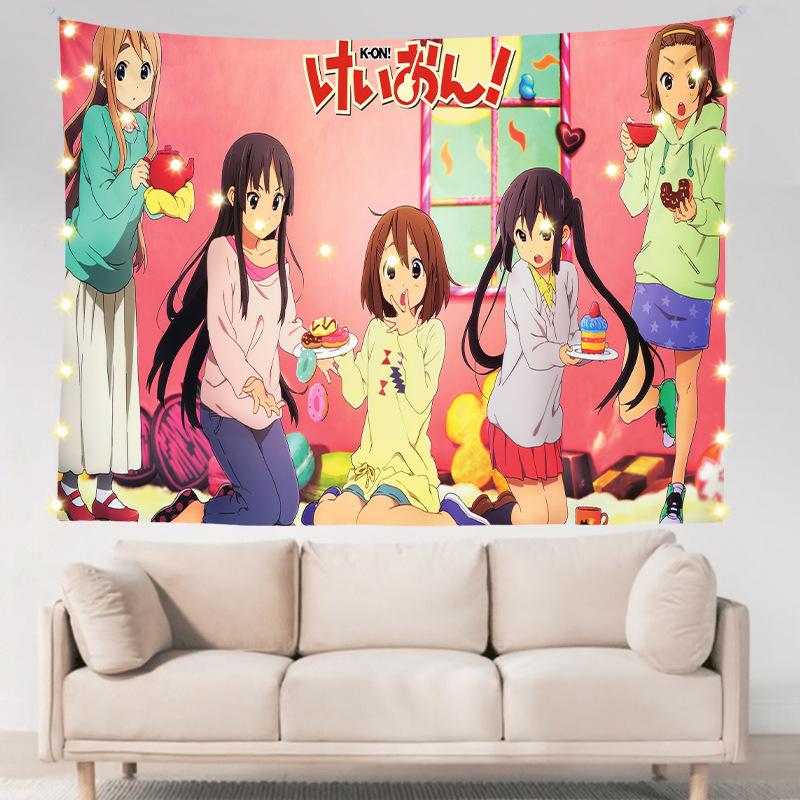 Легкий роман для девочек в общежитии, двухмерное аниме, настенное украшение для спальни, тканевое подвесное одеяло
