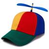Rainbow Color Helicopter Propeller Cap Hat For School Boy