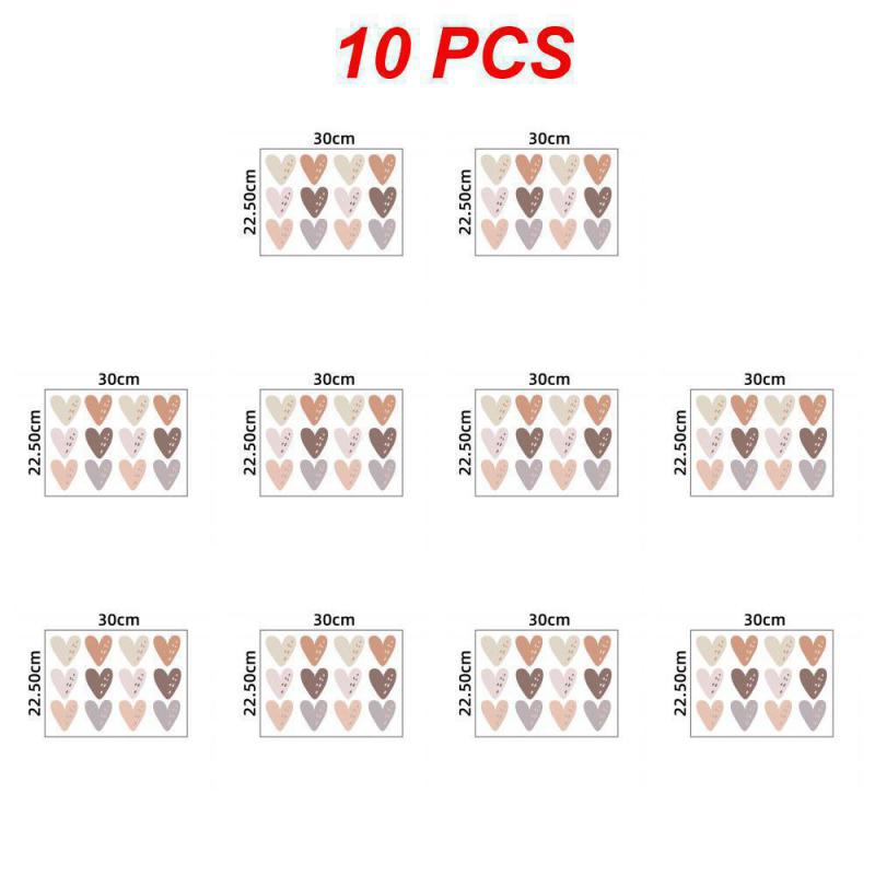 1~10 шт. Новые наклейки на стену в стиле бохо с сердечками, самоклеящиеся наклейки на стену, декоративные наклейки для детской спальни, домашнего декора, стены