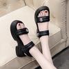 Маффин Толстая подошва Спортивные сандалии Женские Летние Повседневные Увеличивающие рост На липучке Пляжные сандалии Молодежные Женские Летняя обувь Дышащая для жаркой погоды