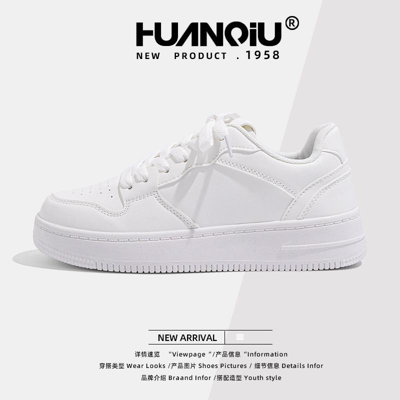 Global Women's Shoes Thick Baseplate Shoes 2025 Spring New Student Trend Versatile Casual Small Black Shoes ZHQ6338