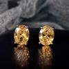 Trendy and Simple Four Claw Oval White Zircon Earrings, Classic and Versatile, Small and Compact Women's Zircon and Accessories